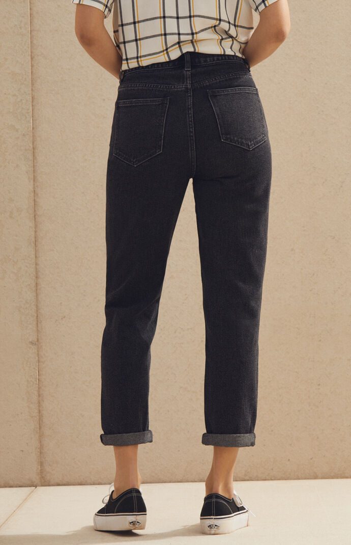pacsun black rose mom jeans