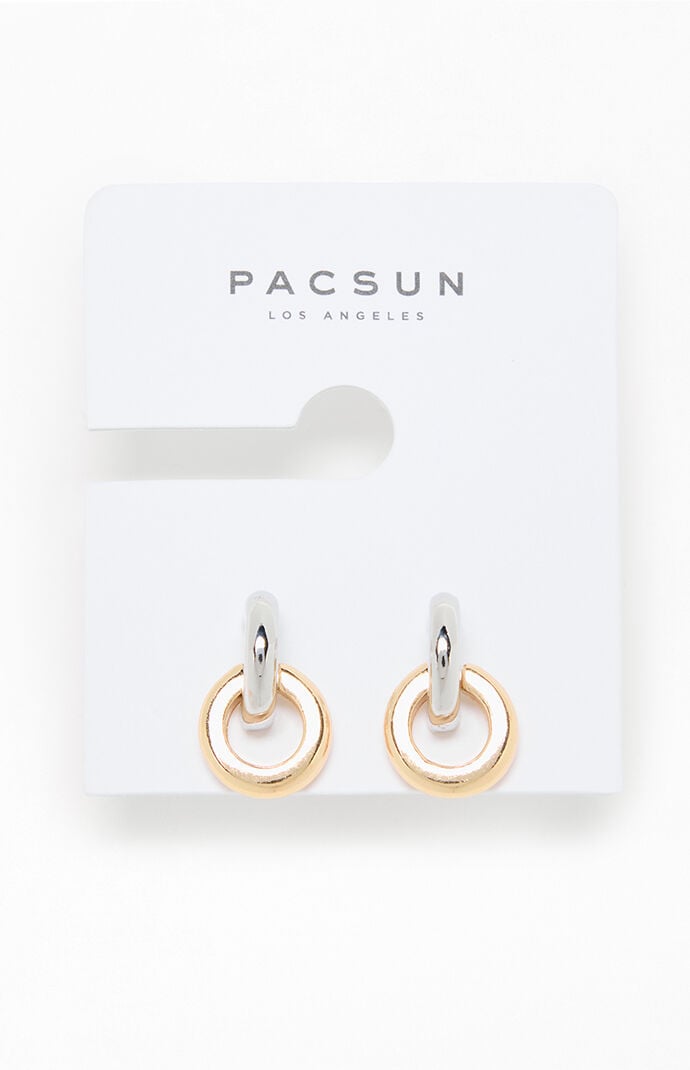 Pacsun Silver & Gold CircleÂ Earrings