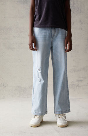 Light Blue Ripped Baggy Jeans image number 3