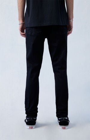 High Stretch Black Stacked Skinny Jeans image number 4