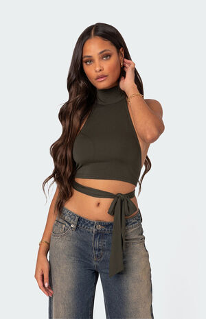Hamlin Wrap Tie Crop Top image number 1