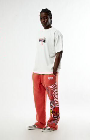 x Stranger Things Red Hellfire Club Baggy Sweatpants image number 2