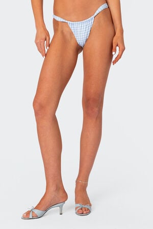 Gingham High Cut Bikini Bottom image number 2