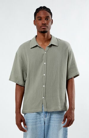 Cropped Boxy Gauze Camp Shirt