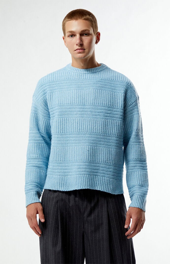 Pacsun Blue Allan Jacquard Crew Neck Sweater