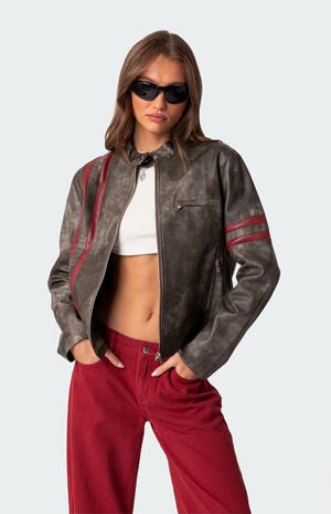 Thunder Washed Faux Leather Jacket image number 1