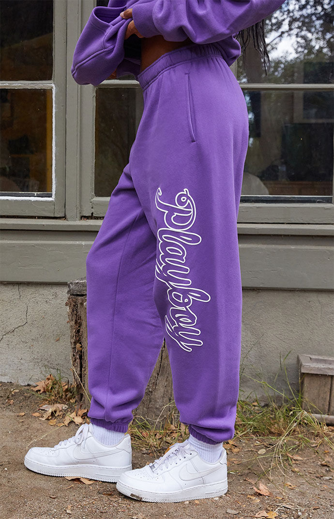 Purple sweat pants clearance