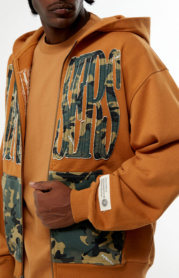 UPRISERS Brown Camo Full Zip Hoodie