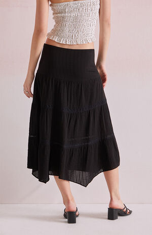 Lace Tiered Midi Skirt image number 4