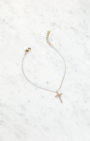 Gold Cross Charm Bracelet image number 1