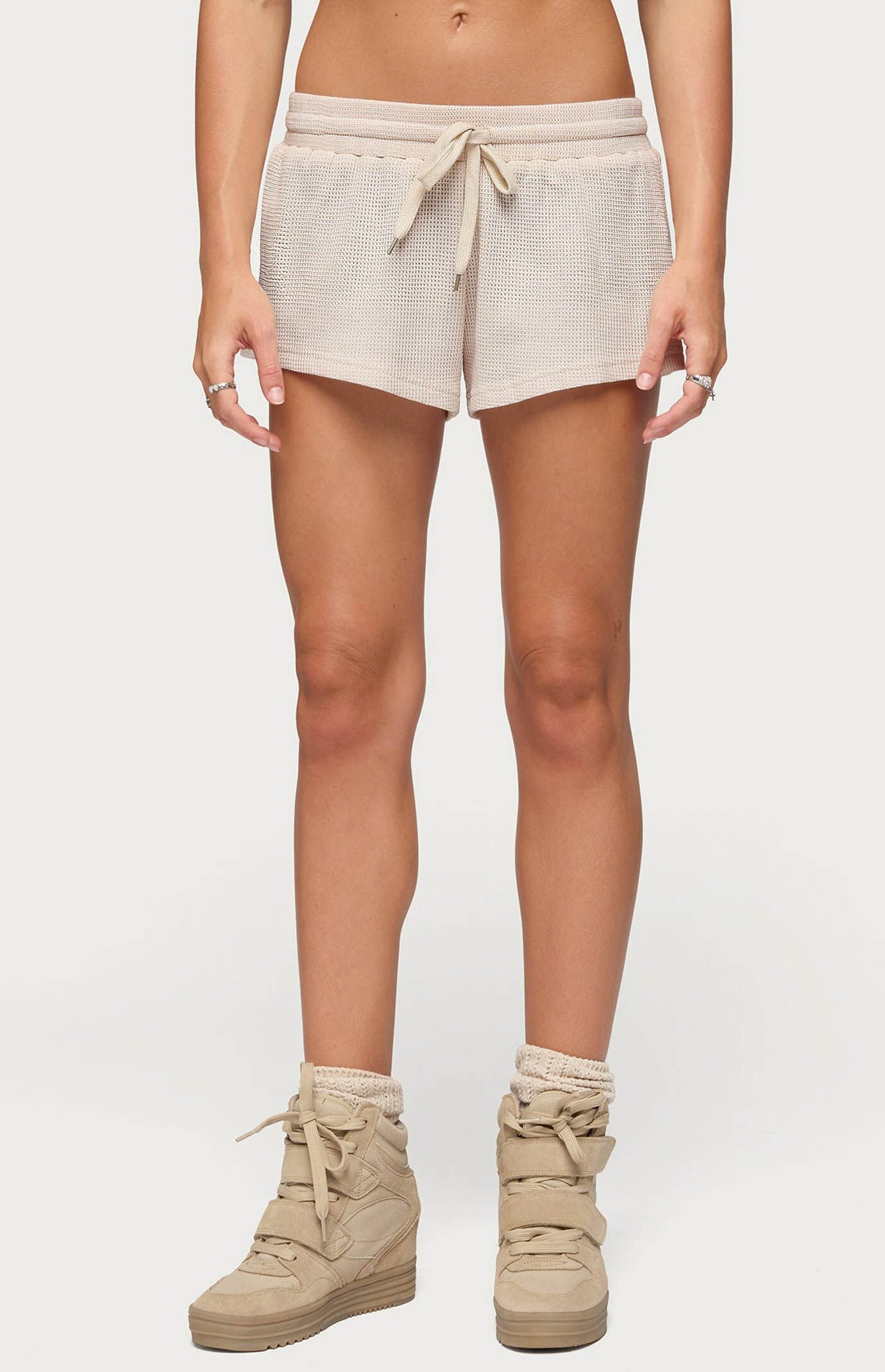 Edikted Baila Waffle Shorts