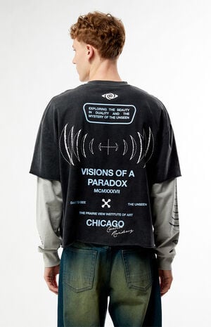 Visions Of Paradox 2fer Long Sleeve Cropped T-Shirt image number 3
