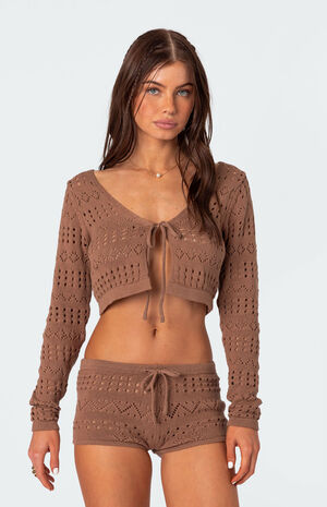 Betsy Tie Front Knitted Cardigan image number 3