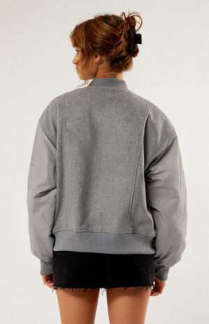 Wool Bomber Varsity Jacket image number 4