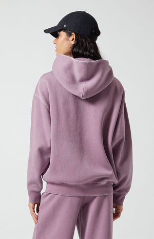 Purple Ultra Soft Fleece Core Vintage Wash Pullover Hoodie image number 4