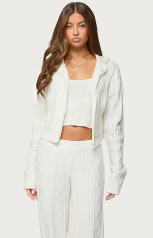 Louise Cable Knit Hooded Cardigan image number 1