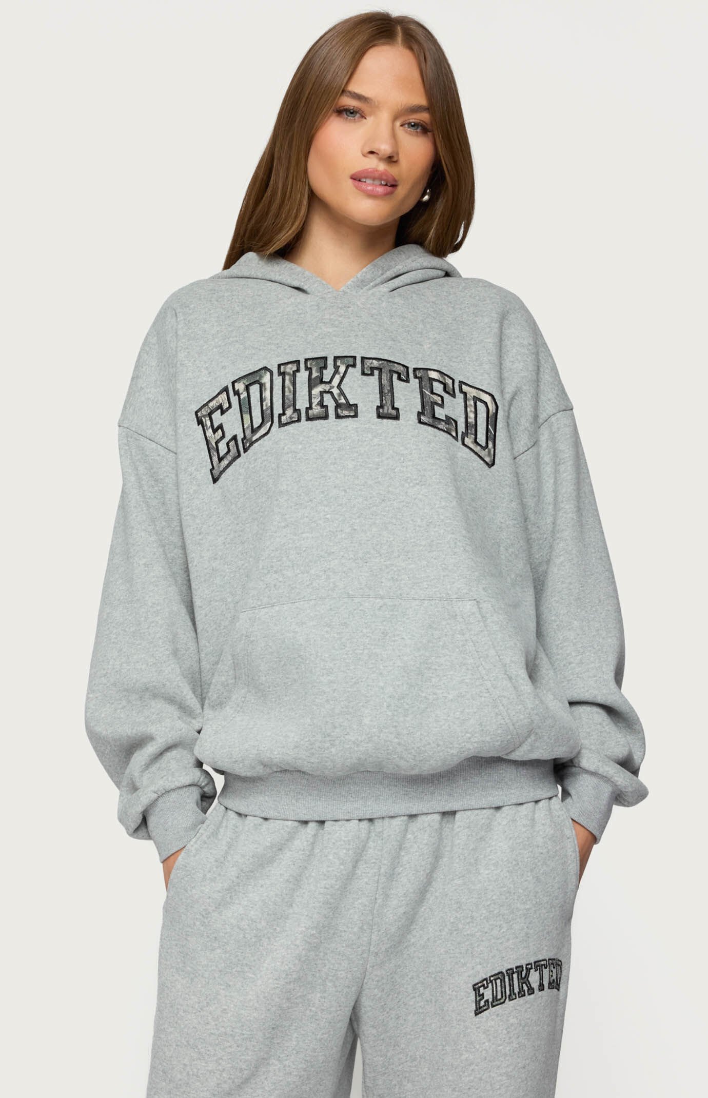 Edikted Camo Crush Oversized Hoodie