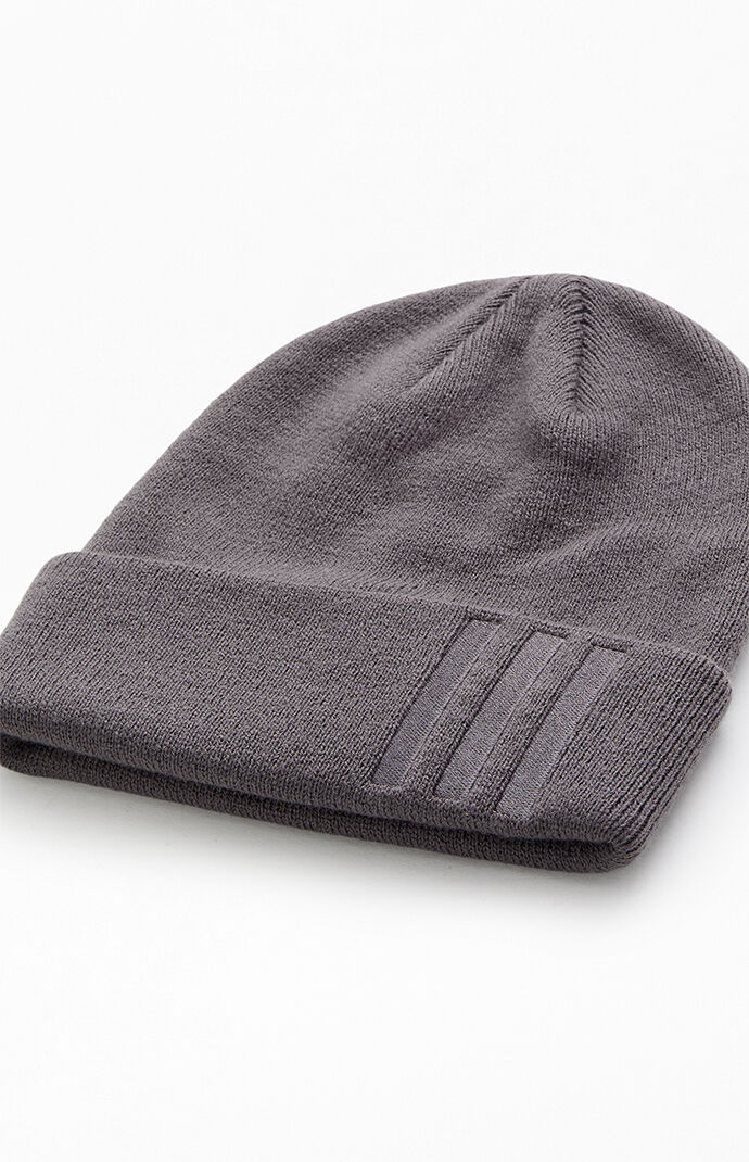 adidas Gray Offset 3-Stripes Beanie