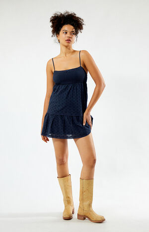 Ruched Bow Tie Babydoll Mini Dress image number 4