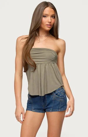 Bowey Draped Cutout Strapless Top image number 1