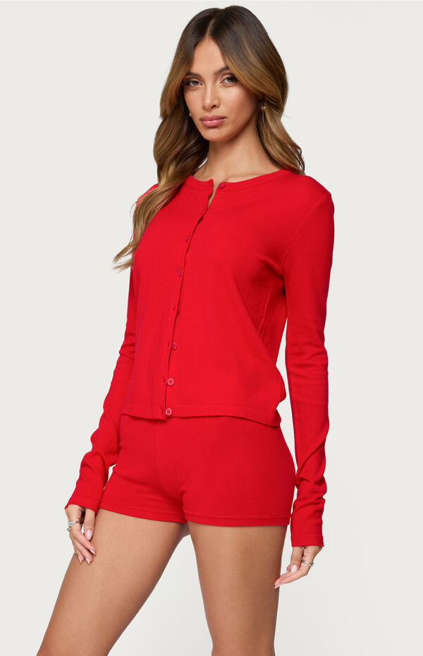 Edikted Maycee Button Up Knit Cardigan