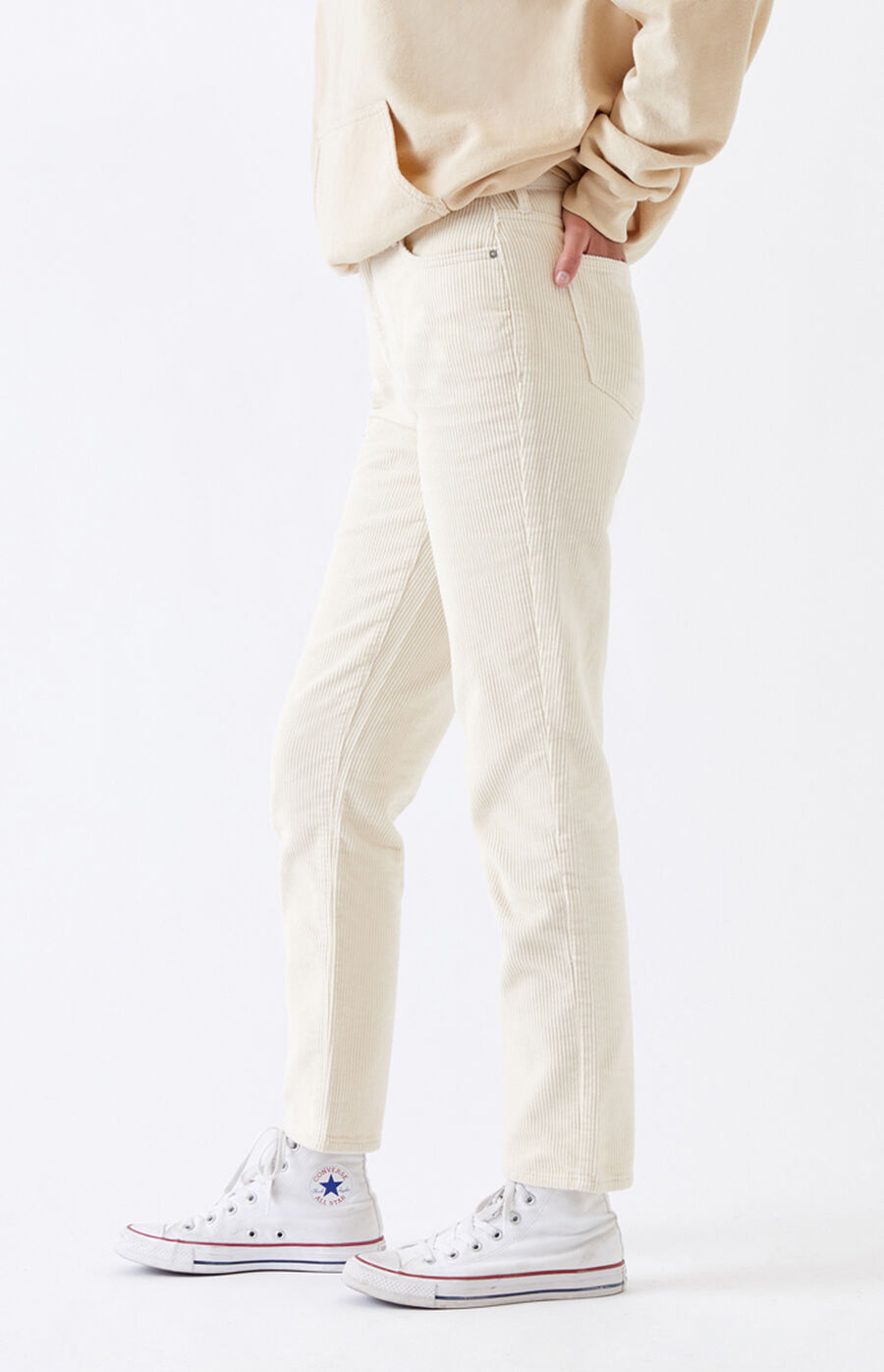 PacSun Cream Corduroy Mom Jeans PacSun