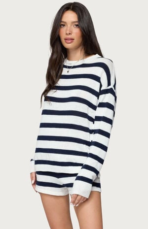 Amaris Oversized Striped Knit Sweater image number 2