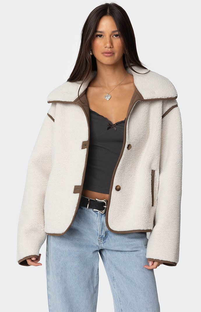 Edikted Frost Oversized Faux Shearling Jacket | PacSun