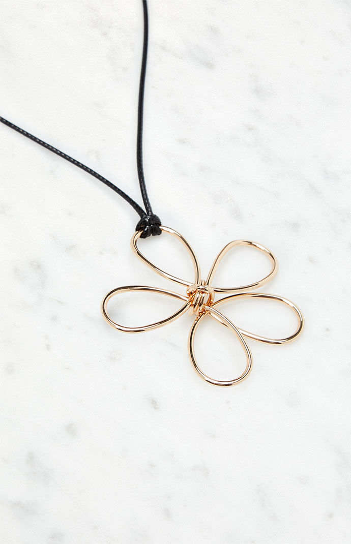 Wire flower necklace hotsell