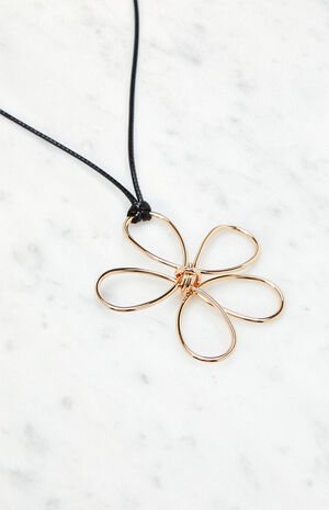 Wire Flower Cord Necklace image number 2