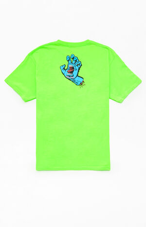 Kids Neon Green Screaming Hand T-Shirt image number 1