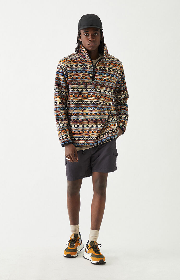 Tribal Print 1/2 Zip Pullover Sweatshirt
