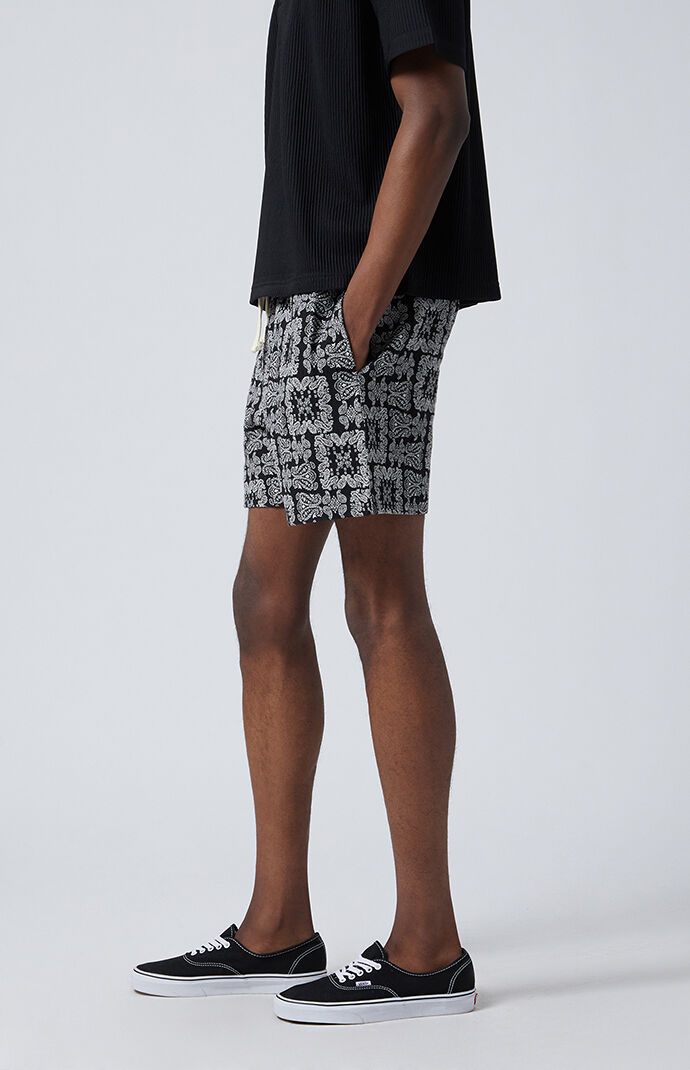 Pacsun Black Paisley Tapestry Shorts