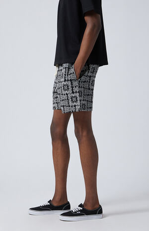 Black Paisley Tapestry Shorts image number 4