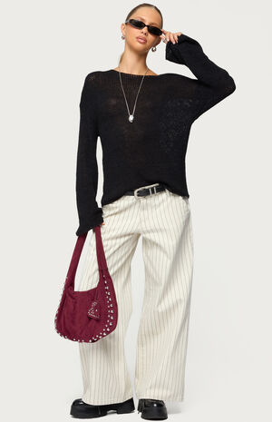 Petite Cory Striped Low Rise Jeans image number 5
