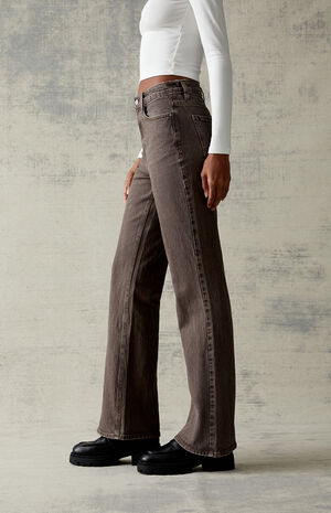 Brown Stretch High Waisted Bootcut Jeans Brown Stretch High Waisted Bootcut Jeans image number 3