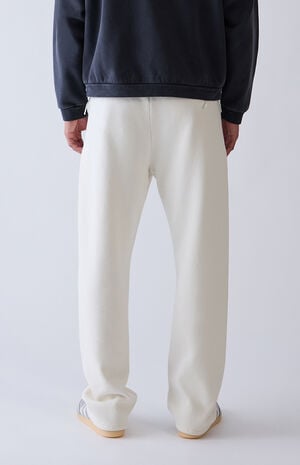 Cream Fleece Baggy Sweatpants image number 4