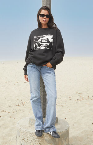 Black Erica Radio Silence Crew Neck Sweatshirt image number 4