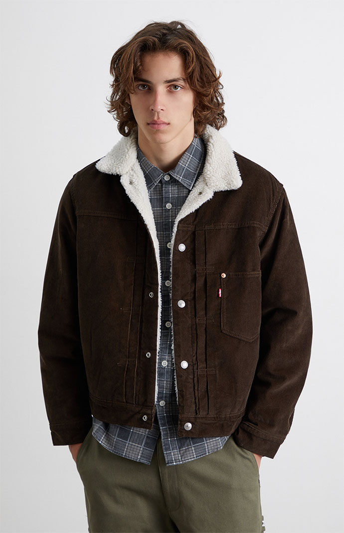 Dark brown new arrivals sherpa jacket
