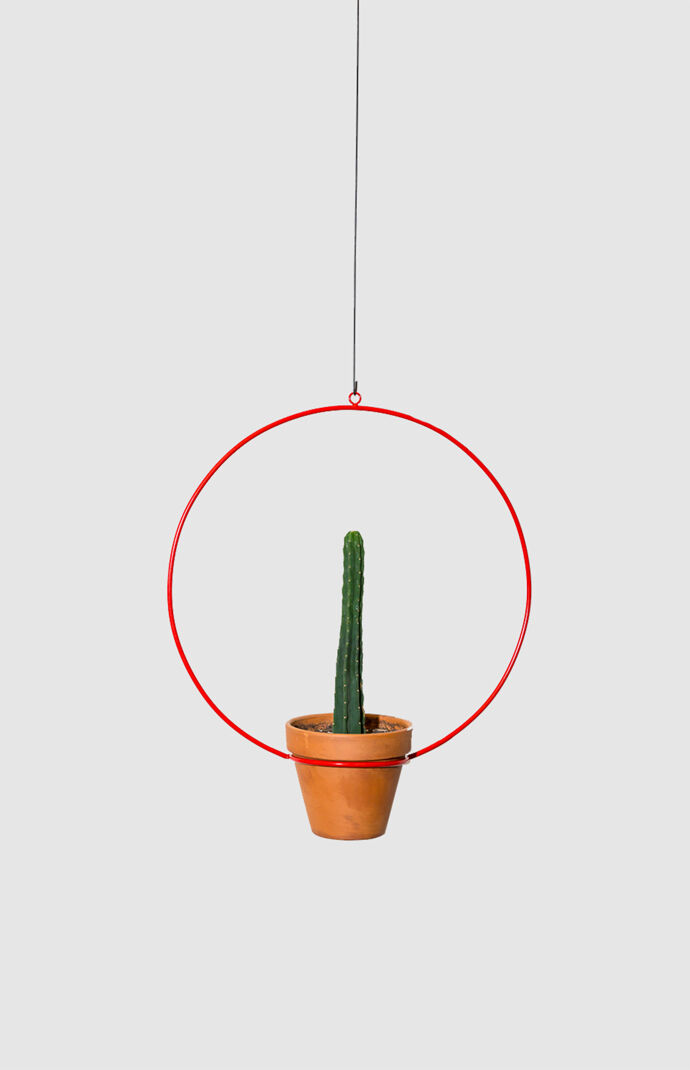 Red Hanging Circle Planter