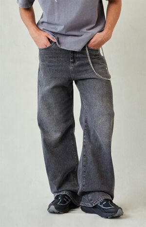 Blake Chain Extreme Baggy Jeans Gray