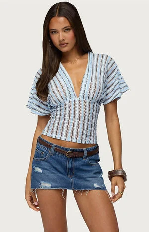 Alwyn Flutter Crochet Zigzag Top image number 1