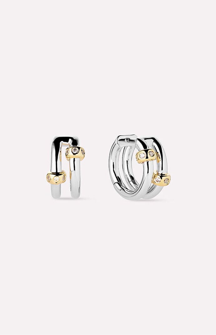 Ana Luisa Women's Cyrus Silver Double Earrings in Gold And Silver