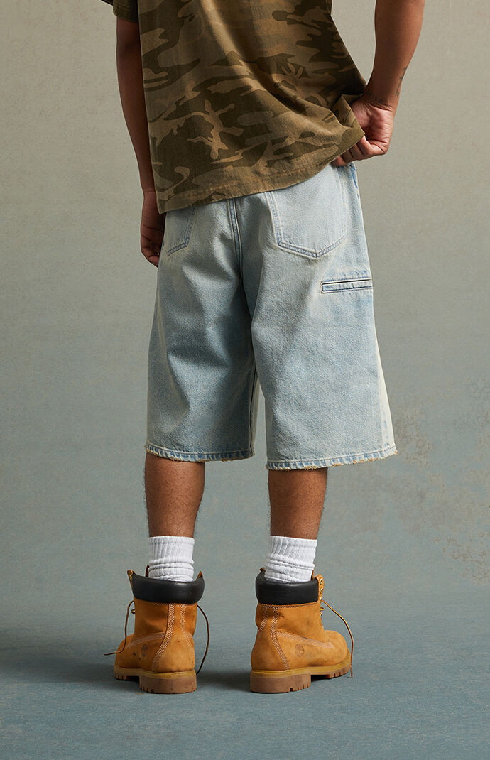 RARE DNM EDIT Light Indigo Baggy Shorts | PacSun RARE DNM EDIT Light Indigo Baggy Shorts | PacSun