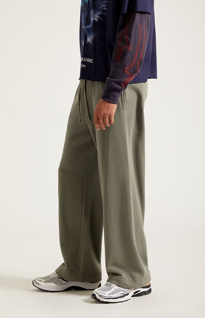Pacsun Green Fleece Extreme Baggy Sweatpants