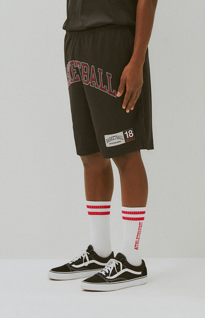 Basketball Skateboards Black Mesh Basketball Shorts PacSun PacSun
