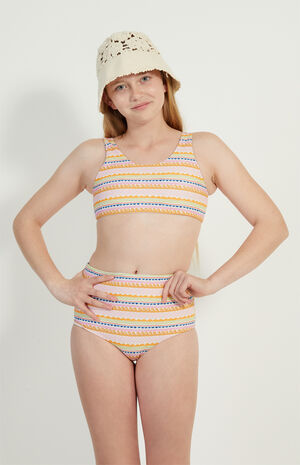 Multicolor Scrunched Bikini Swimsuit Set image number 1