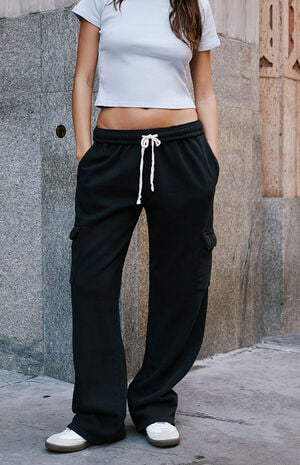 Black Anastasia Cargo Sweatpants image number 2