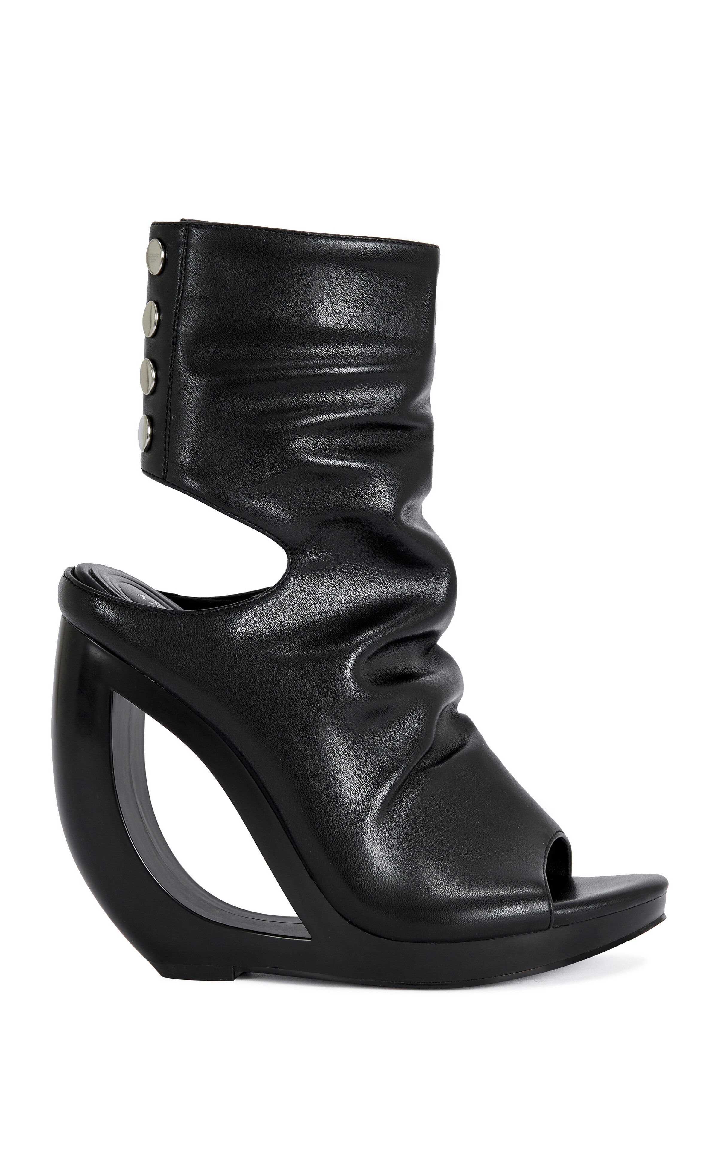 AZALEA WANG Women's Circos Black Wedge Sandal Booties