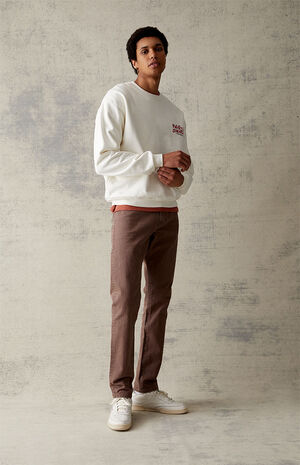 Slim Brown Comfort Stretch Jeans image number 2